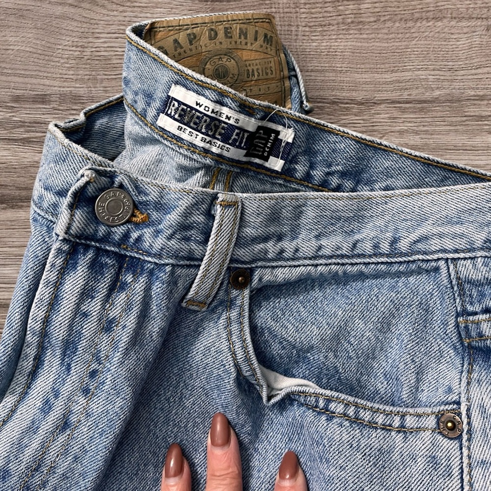 Vintage Gap Jeans Reverse Fit High Rise Denim USA 4 6 12L 12 Long